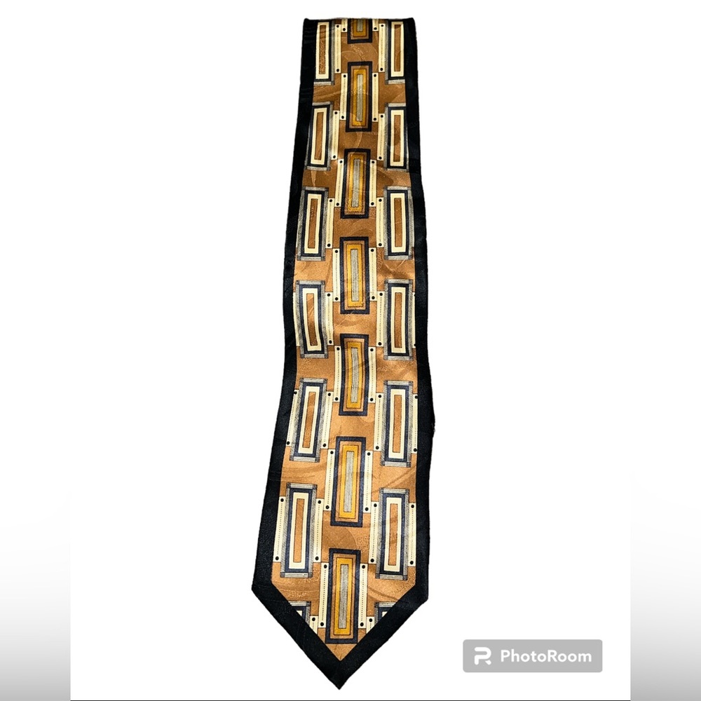 Valentino Rudy 100% Italian Silk Art Deco Style Men's Tie